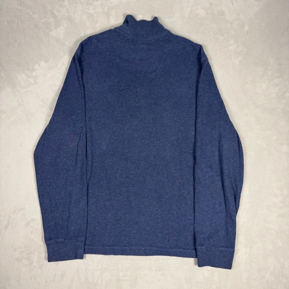 90s Mens Polo Ralph Lauren Elbow Patch Quarter Zip Pullover Blue Large